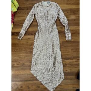 PREEN BY THORNTON BREGAZZI Asymmetric Sequin Dress Size S